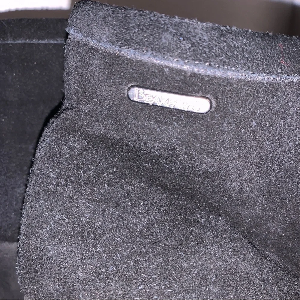 Bearpaw Angelina Wedge Ankle Boots Booties Black Suede Leather Women’s Size 10